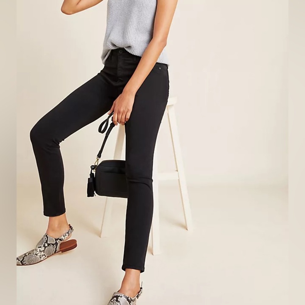 AG Anthropologie Abbey High Rise Angle Dark Grey Jeans